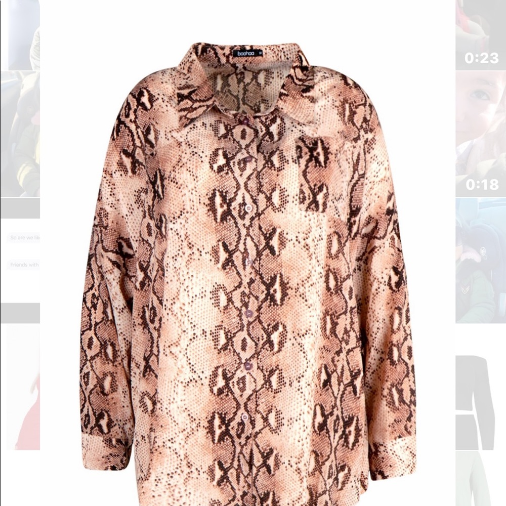 Snake print oversized long sleeve